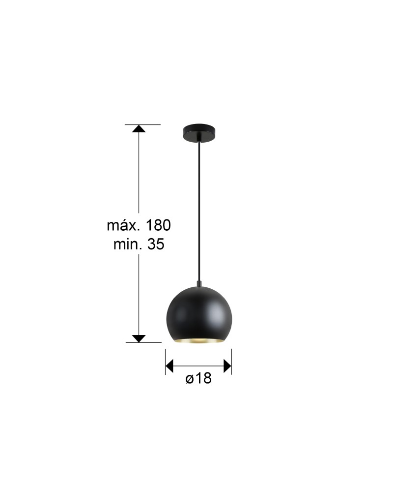 I3-OLENA- LAMPARA 1L -NEGRO/ORO